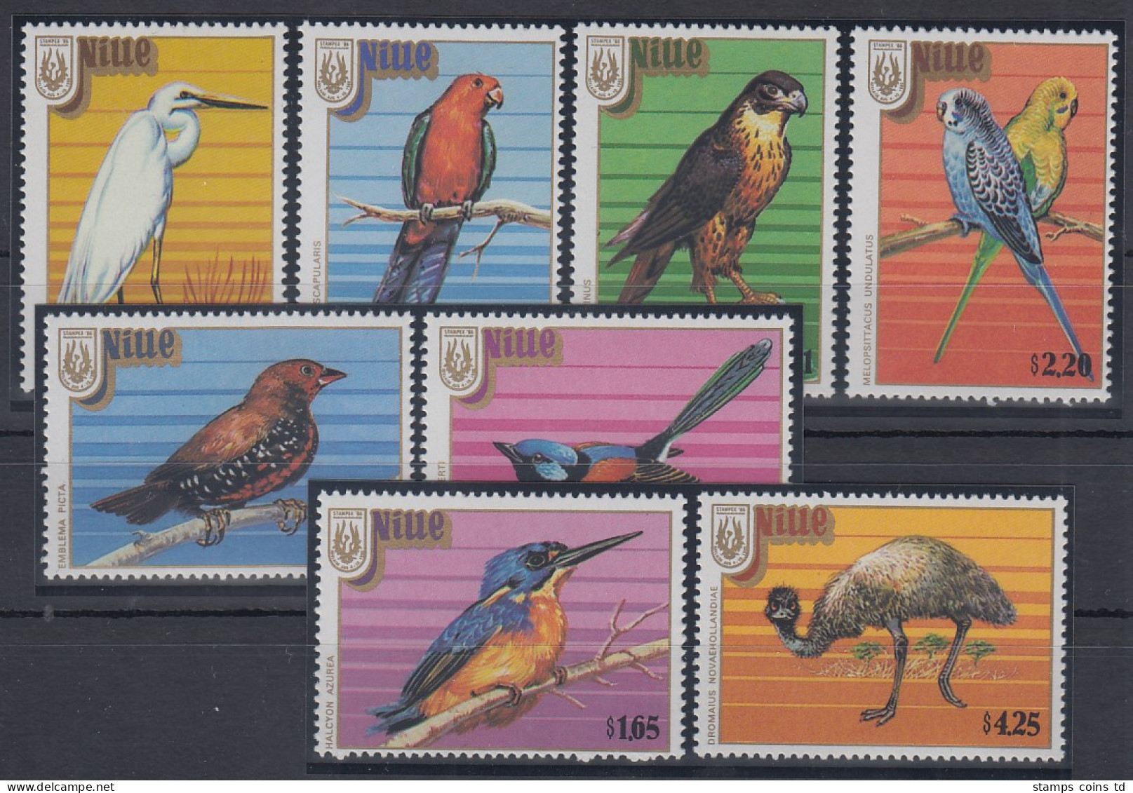 Niue 1986 Int. Briefmarkenausstellung STAMPEX Mi.-Nr. 673-80 ** - Niue