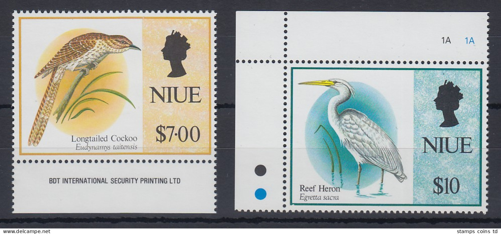 Niue 1993 Freimarken: Vögel Mi.-Nr. 832-33 ** - Niue