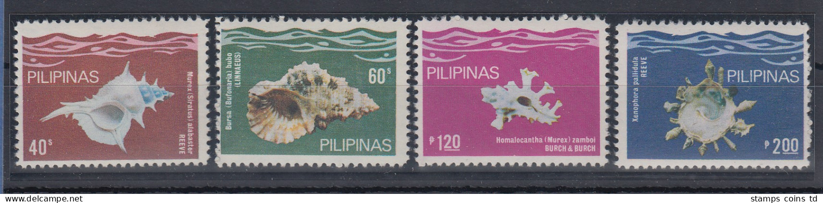 Philippinen 1980 Meeresschnecken Mi.-Nr. 1380-83 Satz 4 Werte **  - Filipinas
