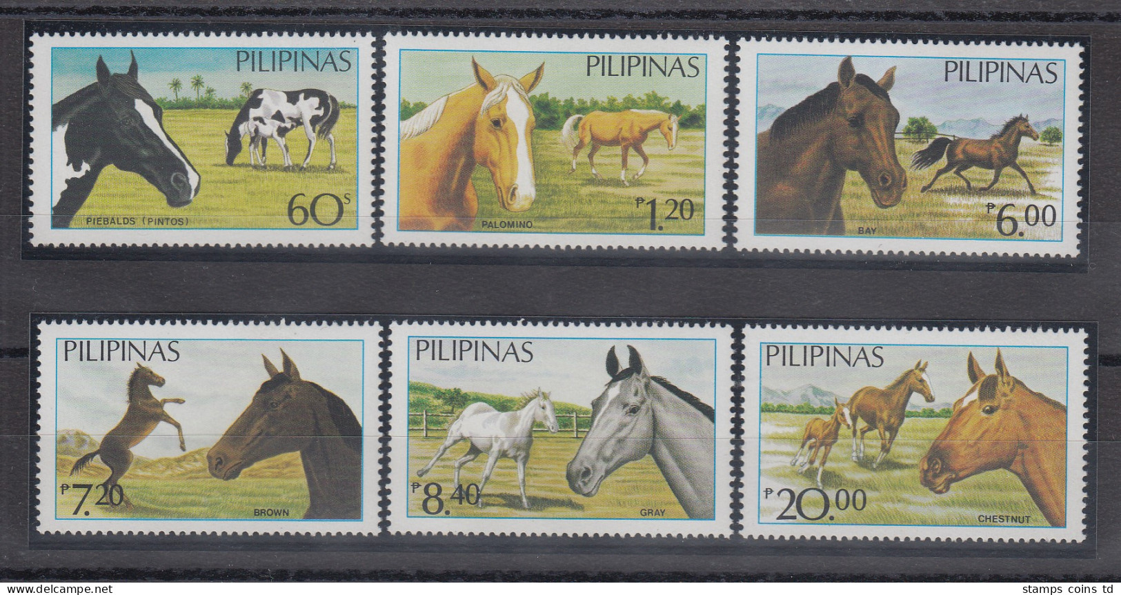 Philippinen 1985 Pferde Auf Der Weide Mi.-Nr. 1670-75 **  - Filipinas