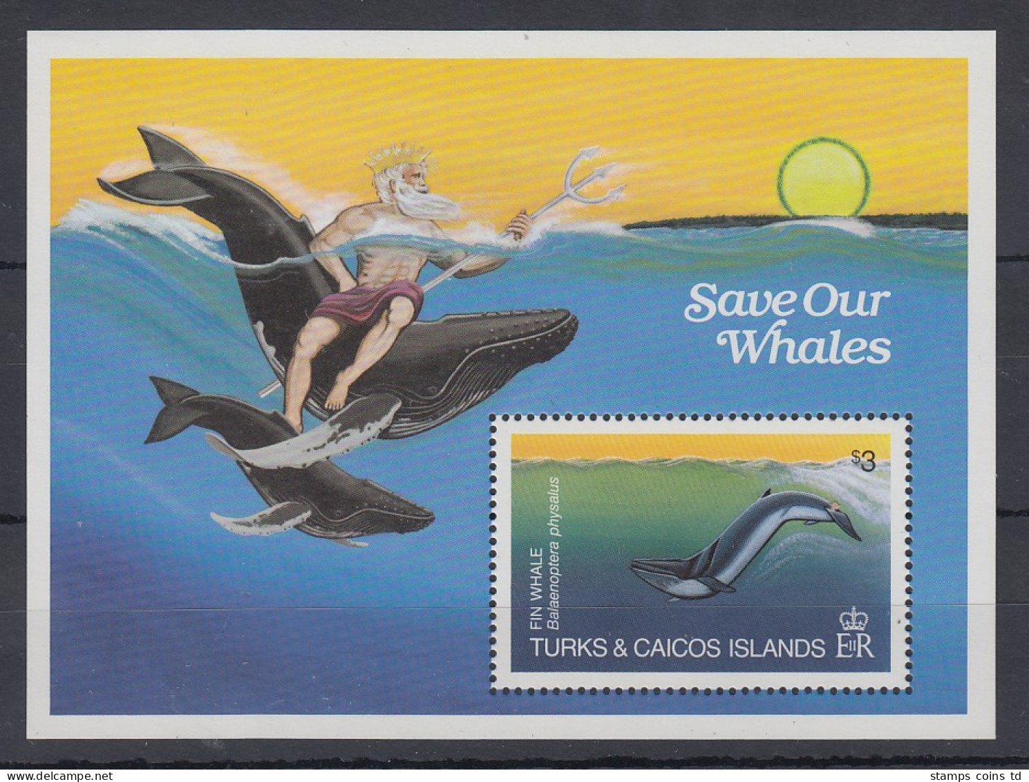 Turks & Caicos Mi.-Nr. Block 44 Postfrisch ** / MNH Save Our Whales - Turks & Caicos