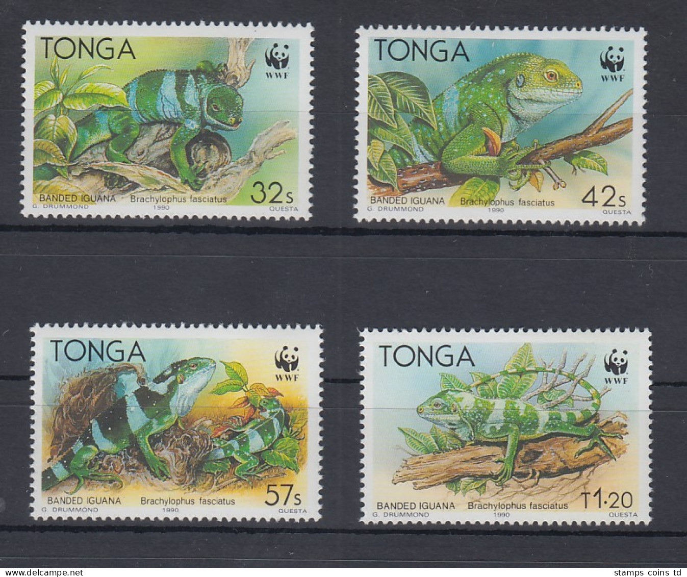 Tonga WWF Kurzkammleguan Mi.-Nr. 1140-1143 Kpl. Satz 4 Werte ** - Tonga (1970-...)