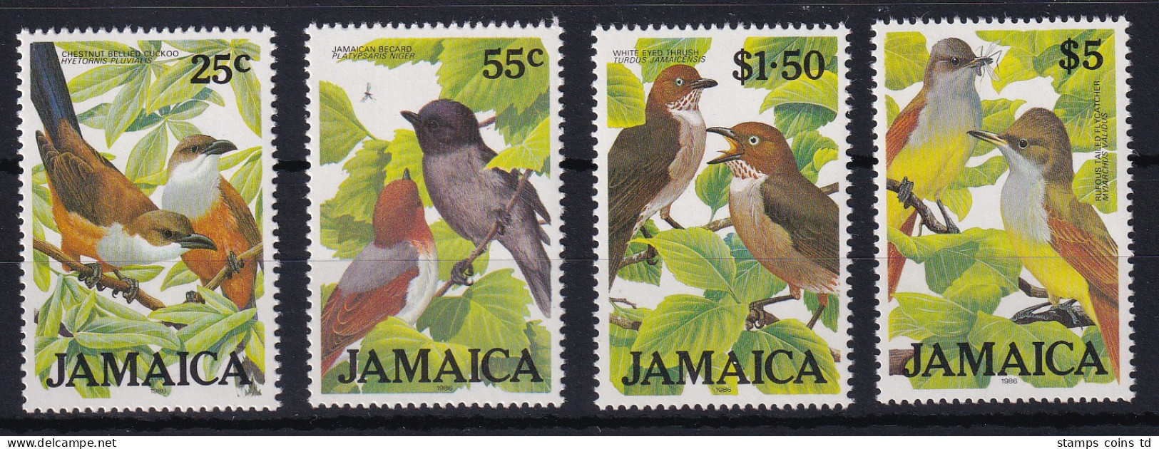 Jamaika 1986 Mi.-Nr. 624 - 627 Postfrisch ** / MNH Vögel - Jamaica (1962-...)
