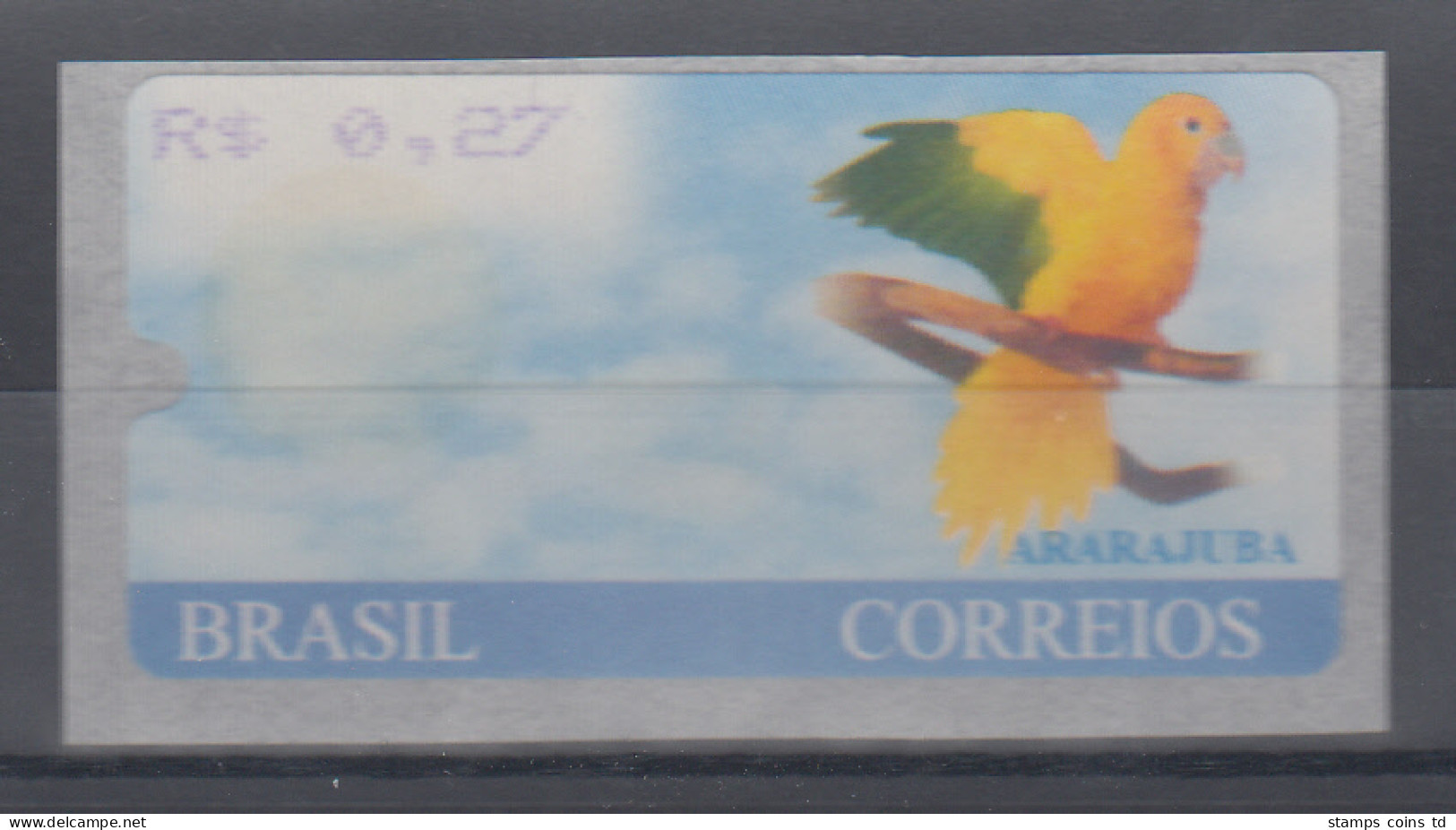 Brasilien Procomp-ATM Ararajuba 2000, Mi.-Nr. 8, Wertstufe R$ 0,27 ** - Franking Labels