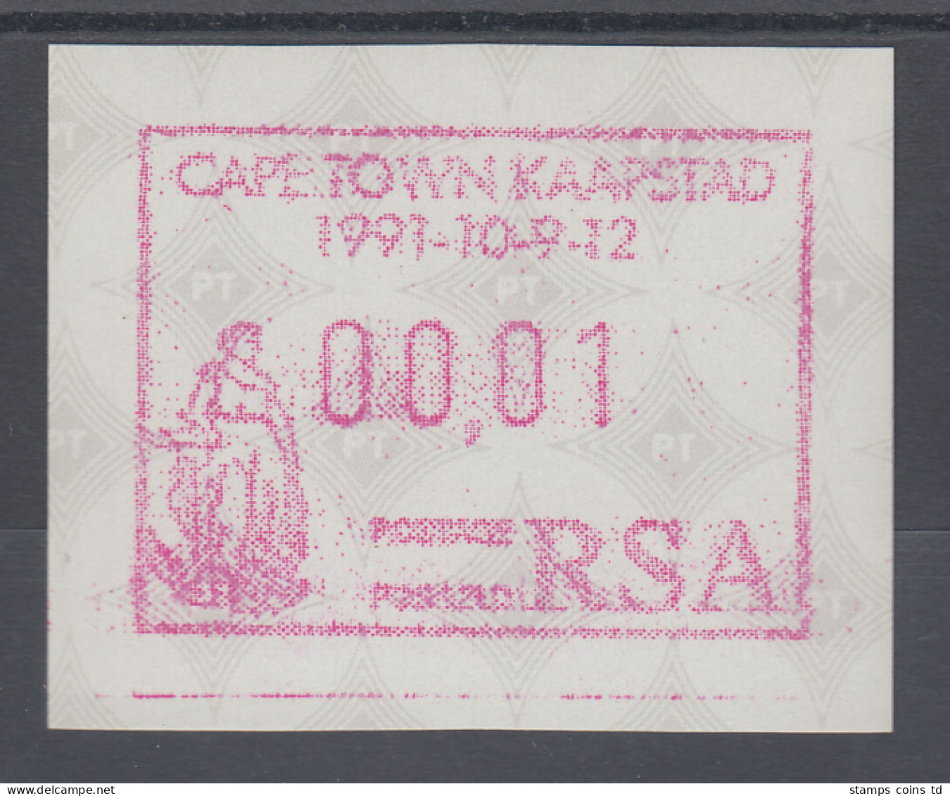 Südafrika FRAMA-Sonder-ATM CAPE TOWN KAAPSTAD Aus OA,  Mi.-Nr. 10.2 - Automatenmarken (Frama)