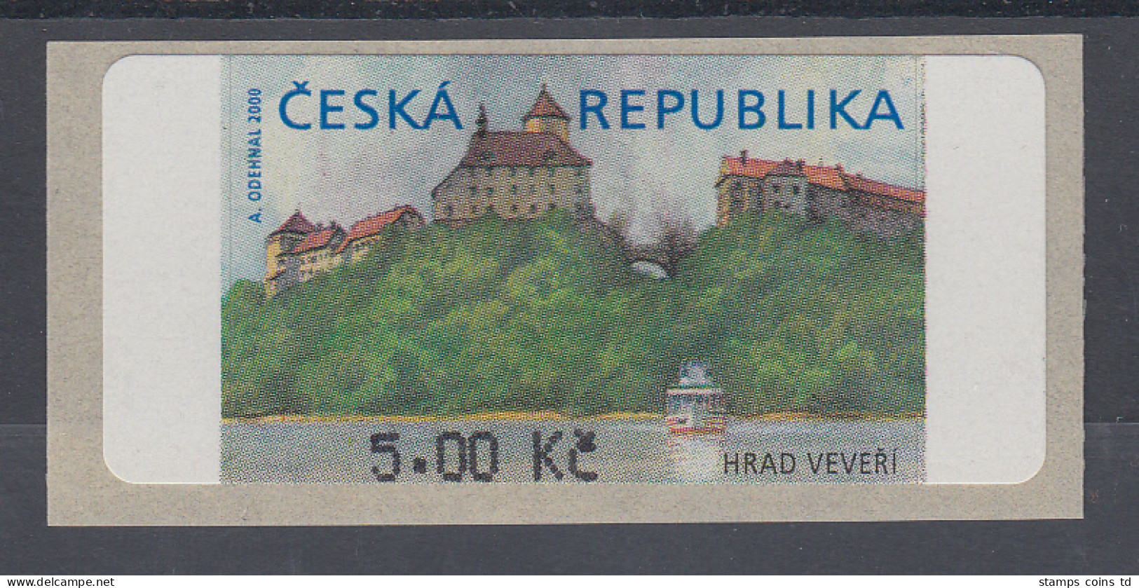 Tscheschische Republik ATM 1.Ausgabe Hrad Veveri Ohne Stern Vor Wertangabe - Autres & Non Classés