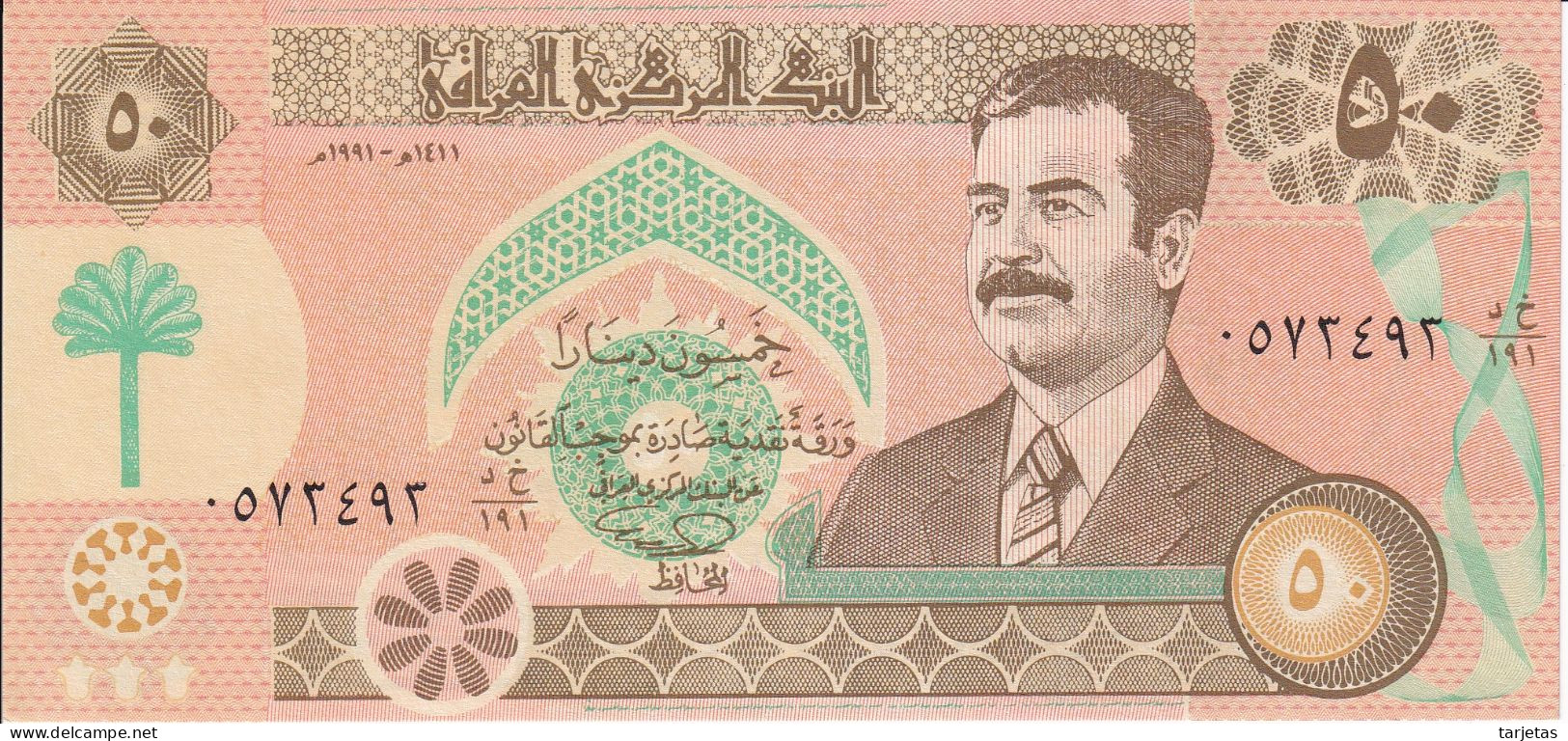 BILLETE DE IRAQ DE 50 DINARS DEL AÑO 1991 SIN CIRCULAR (UNC) (BANK NOTE) - Iraq