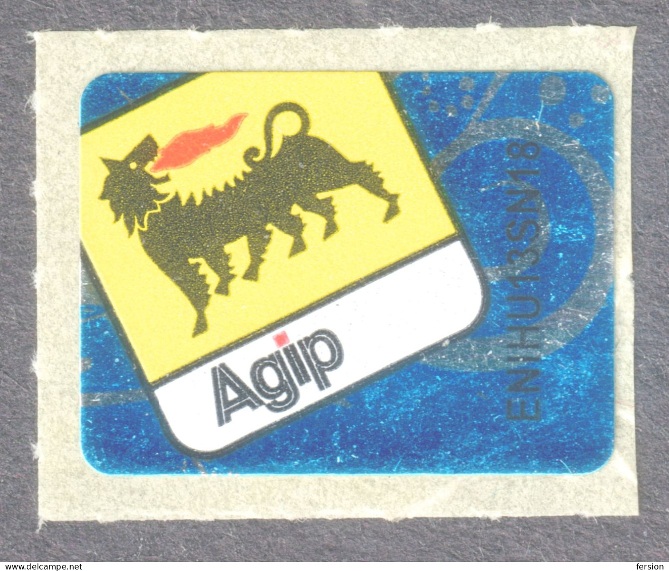 AGIP Fuel Petrol - Self Adhesive LABEL VIGNETTE - Trading Stamp - Voucher Coupon - Erdöl