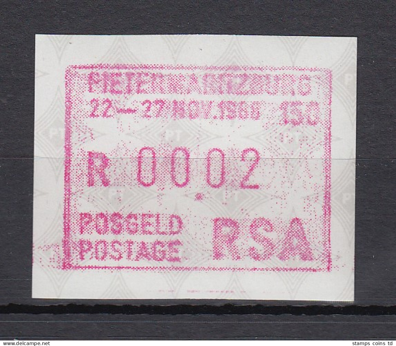 Südafrika FRAMA-Sonder-ATM Pietermaritzburg Aus OA,  Mi.-Nr. 7.2 Wert 00,02 ** - Frama Labels