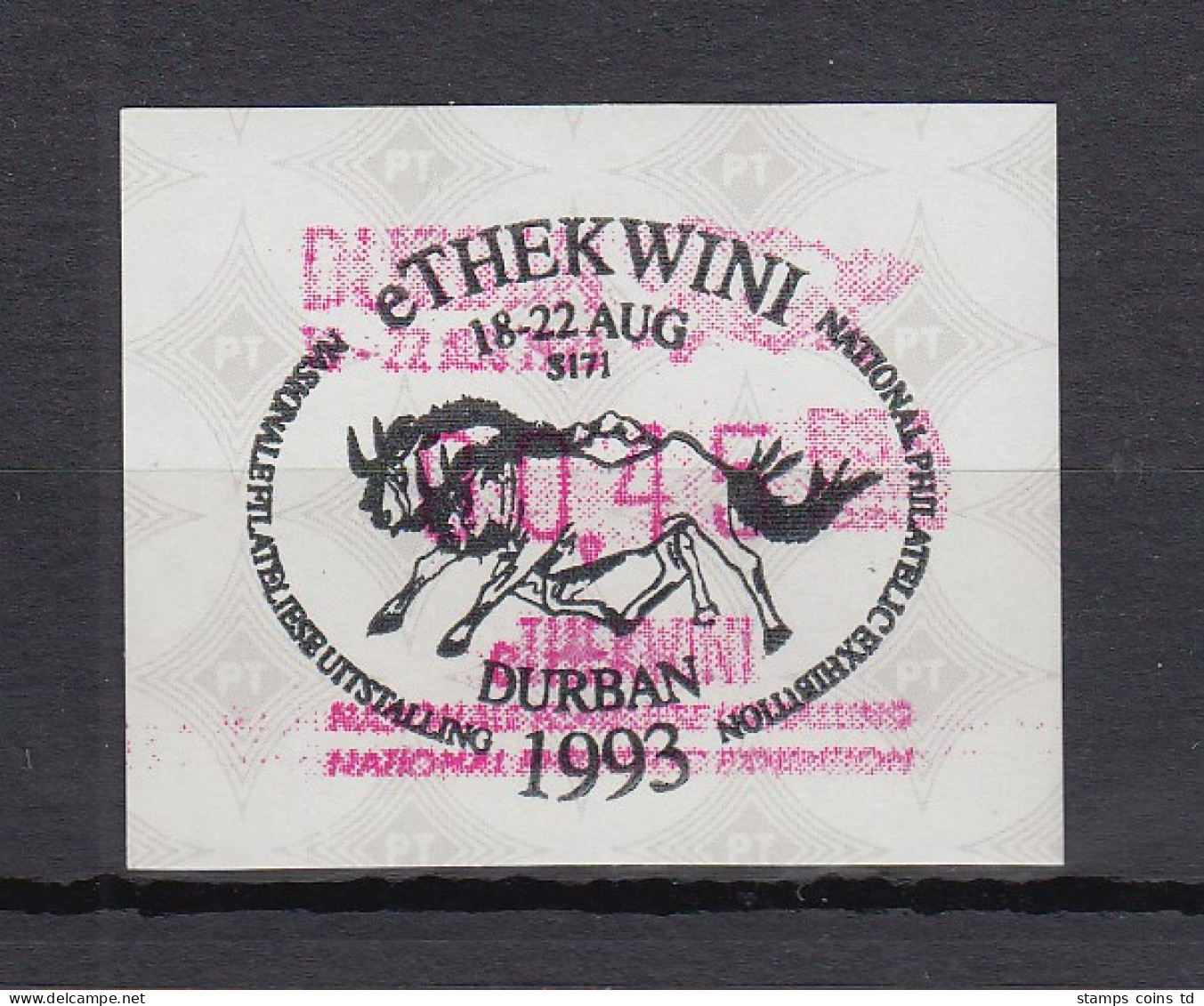 Südafrika FRAMA-Sonder-ATM ETHEKWINI DURBAN 1993 00,45 Von VS, Mi.-Nr. 12.1 ET-O - Frama Labels