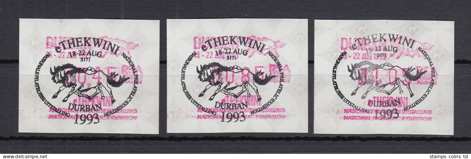 Südafrika 1993 Sonder-ATM E'Thekwini Durban VS-Ausgabe Satz 45-85-105 Mit So.-O - Frama Labels