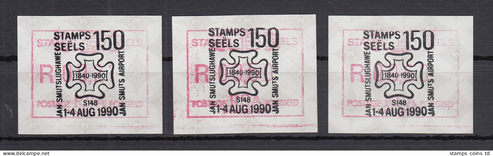 Südafrika FRAMA-Sonder-ATM STAMPS 150 SEELS Aus OA, Satz 21-50-60 Mit Sonder-O - Frama Labels