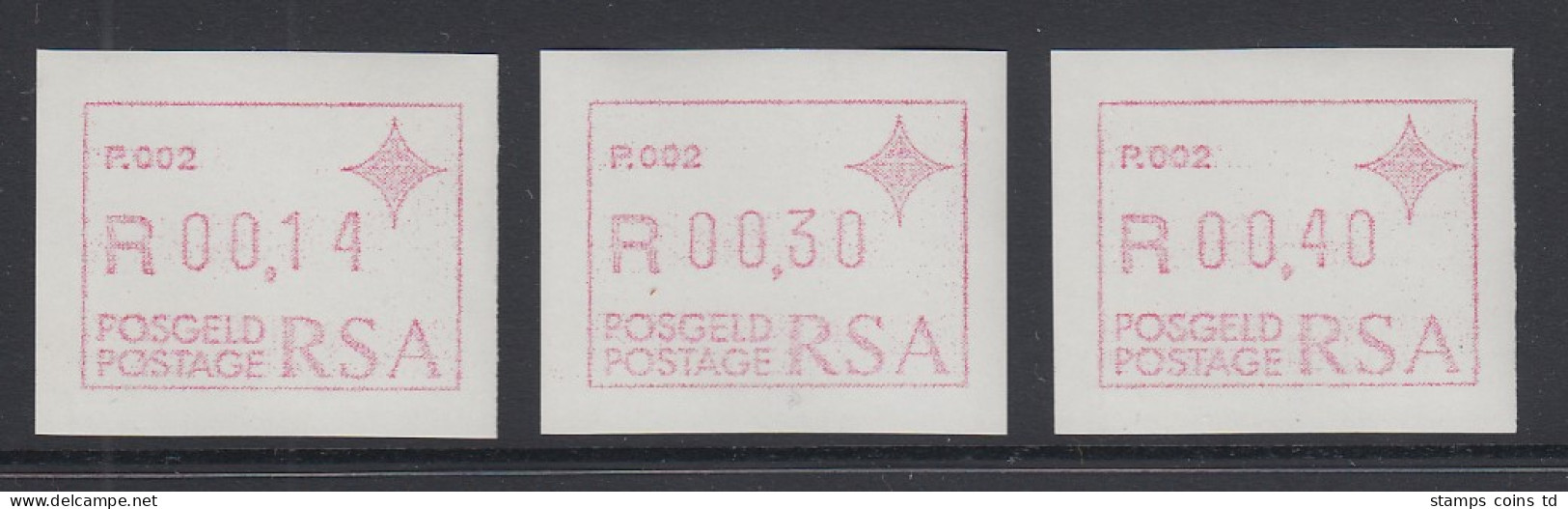 RSA Südafrika FRAMA-ATM  Aut.-Nr. P.002 Satz 14-30-40 ** (VS) - Viñetas De Franqueo (Frama)