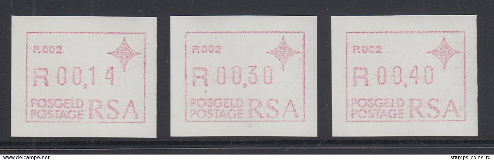 RSA Südafrika FRAMA-ATM  Aut.-Nr. P.002 Satz 14-30-40 ** (VS) - Frama Labels