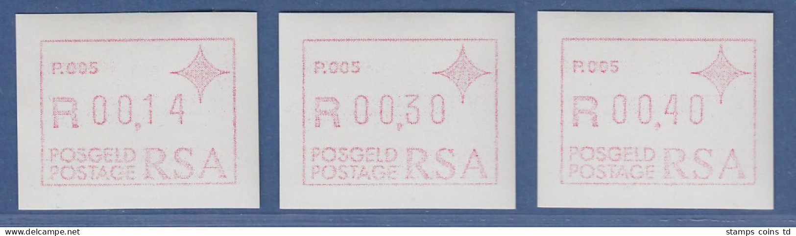 RSA Südafrika FRAMA-ATM  Aut.-Nr. P.005 Satz 14-30-40 ** (VS) - Frama Labels