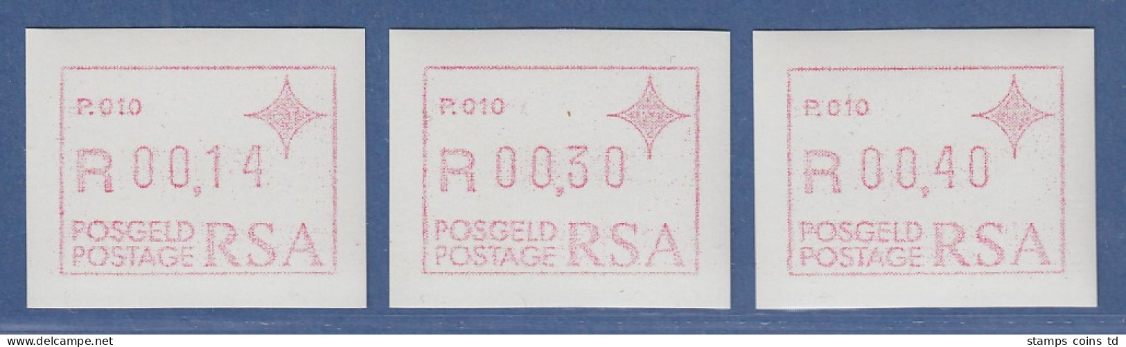 RSA Südafrika FRAMA-ATM  Aut.-Nr. P.010 Satz 14-30-40 ** (VS) - Frama Labels