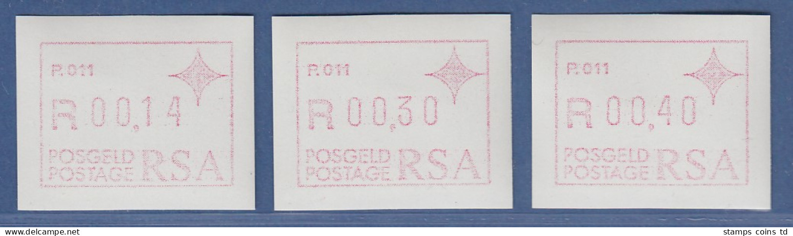 RSA Südafrika FRAMA-ATM  Aut.-Nr. P.011 Satz 14-30-40 ** (VS) - Frama Labels