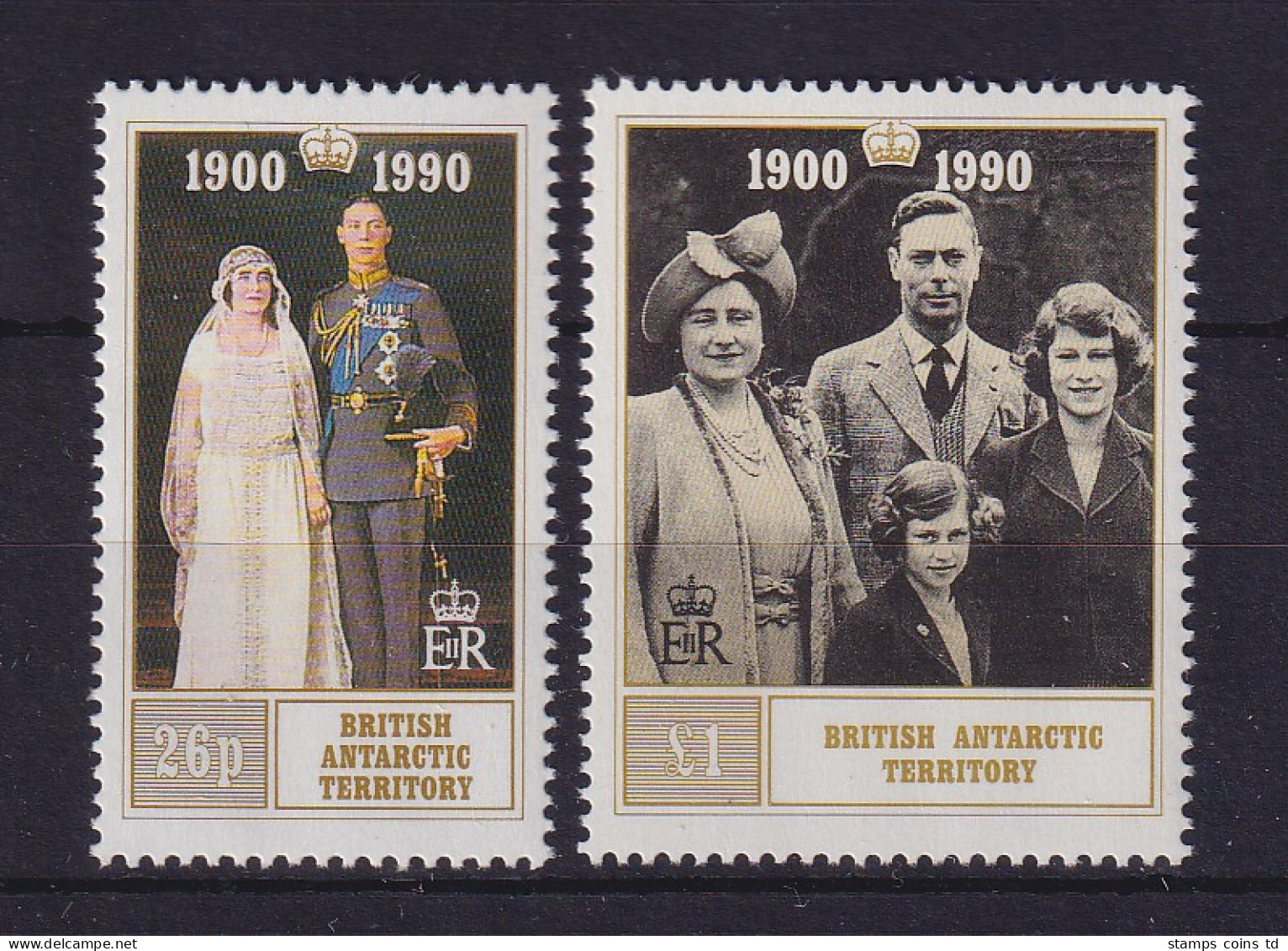 Britische Antarktis 1990 Queen Mom 90. Geburtstag Mi.-Nr. 171-172 Postfrisch ** - Autres & Non Classés