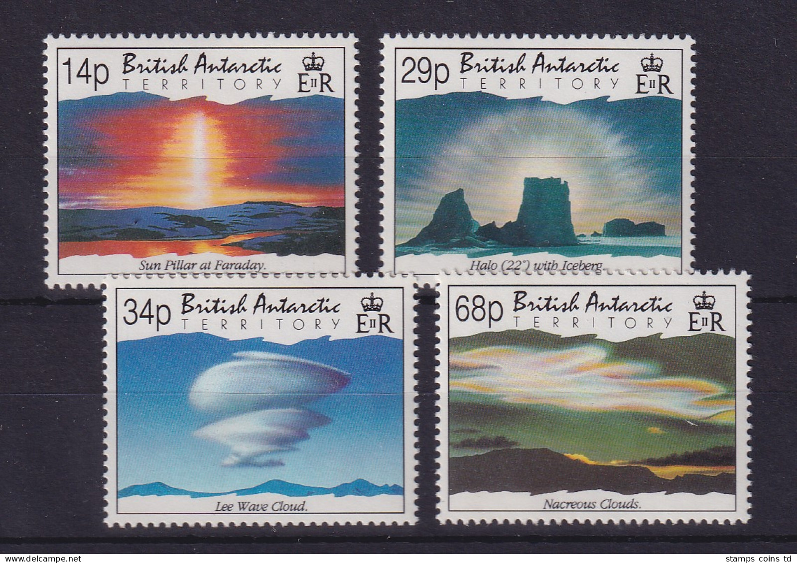 Britische Antarktis 1992 Atmosphärische Erscheinungen Mi.-Nr. 199-202 ** - Andere & Zonder Classificatie