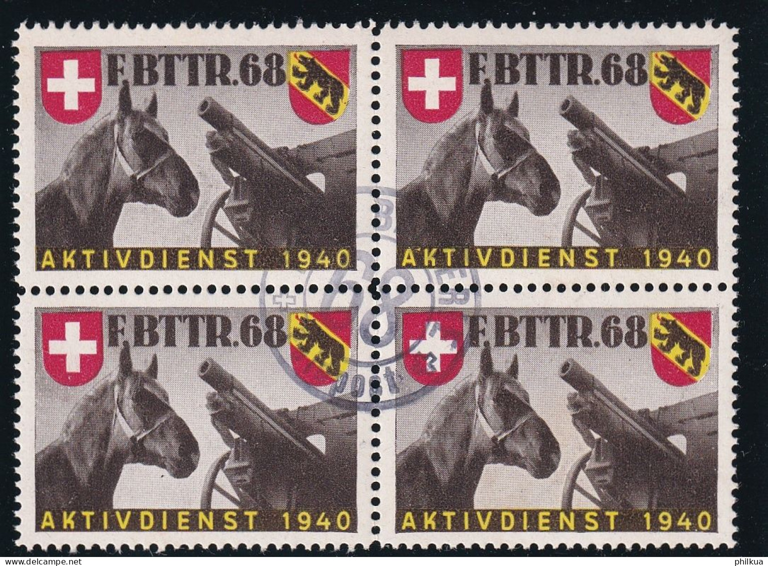 Artillerie 273 Gezähnter Vierer Block  - F.Bttr.68 - Mit Truppenstempel - Postfrisch/**/MNH - Vignetten