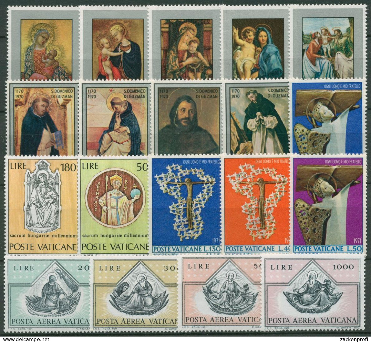 Vatikan 1971 Jahrgang Komplett (577/95) Postfrisch (SG99205) - Full Years