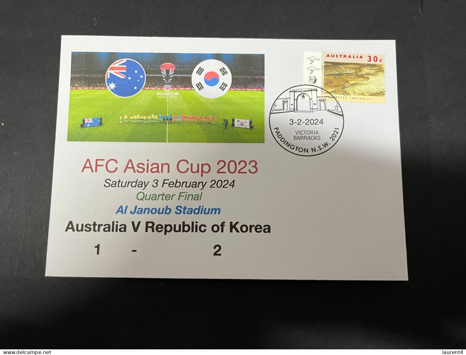 6-2-2024 (3 X 27) AFC Asian Cup 2023 (Qatar) Australia (1) V Republic Of Korea (2) - 3-2-2024 - With OZ Stamp - Autres & Non Classés
