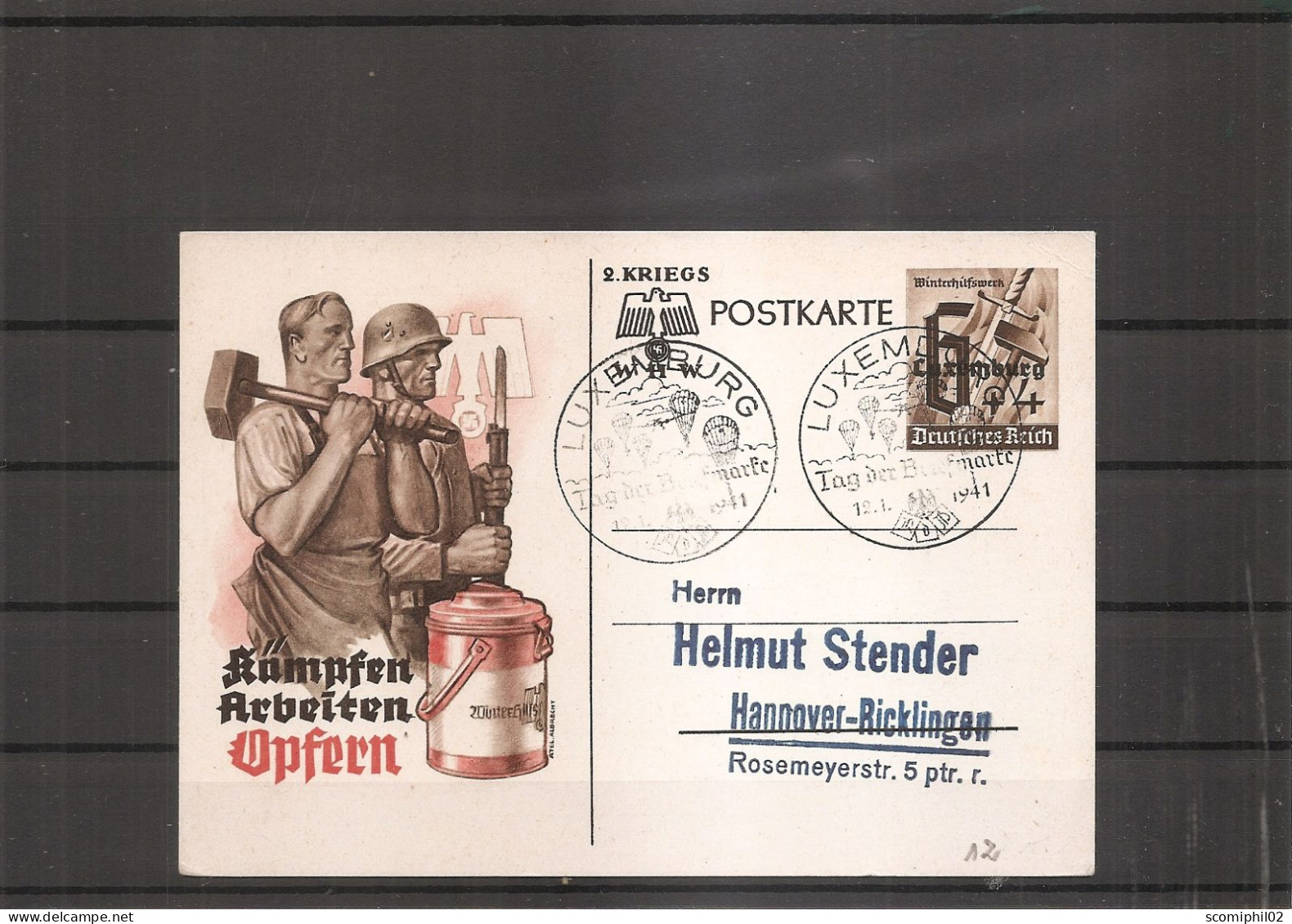 Luxembourg ( EP De 1941 De Luxembourg Vers L'Allemagne à Voir) - 1940-1944 Deutsche Besatzung