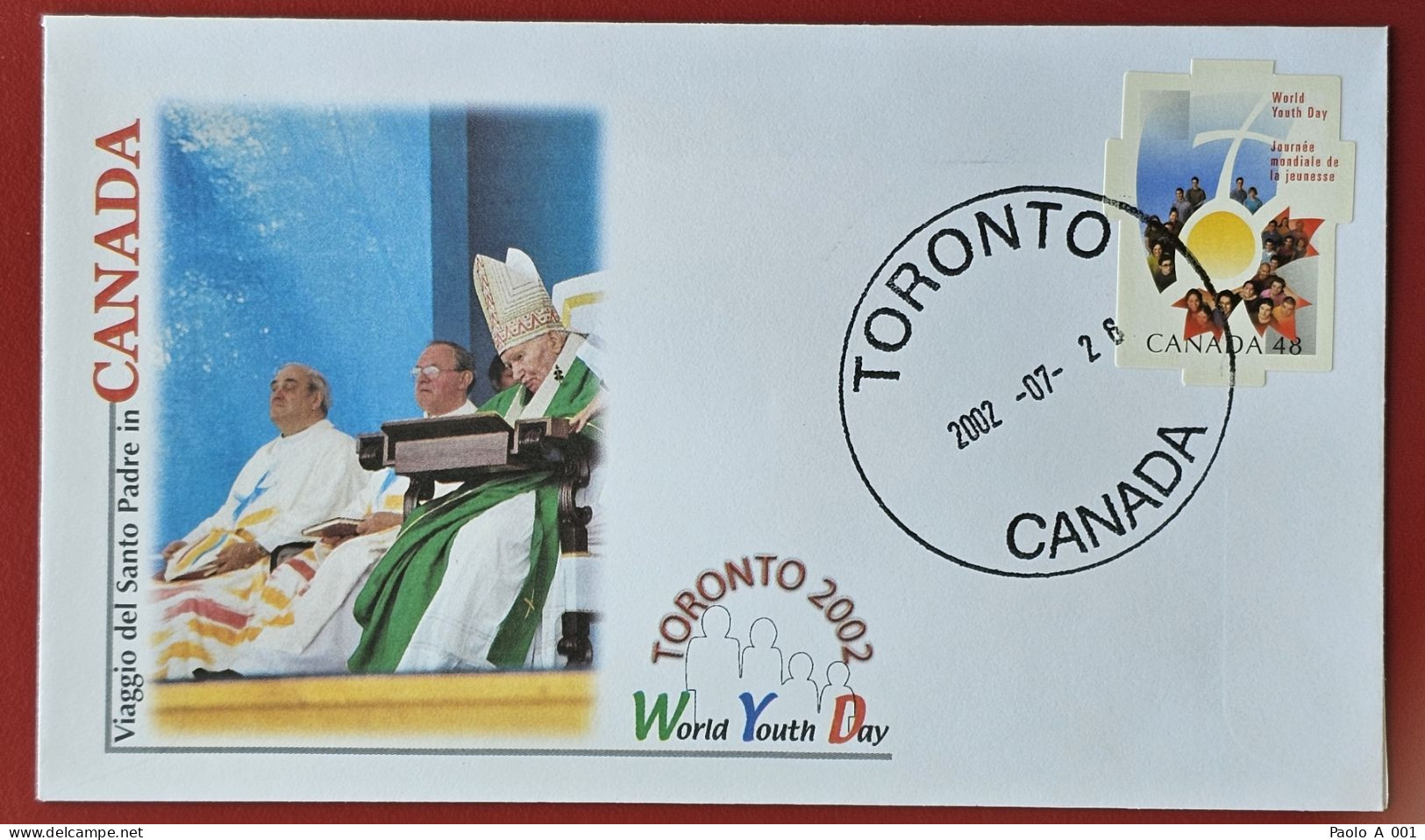 CANADA 2002 TORONTO VISIT POPE JOHN PAUL II WORLD YOUTH DAY VISITE DU PAPE JEAN PAUL II - Covers & Documents