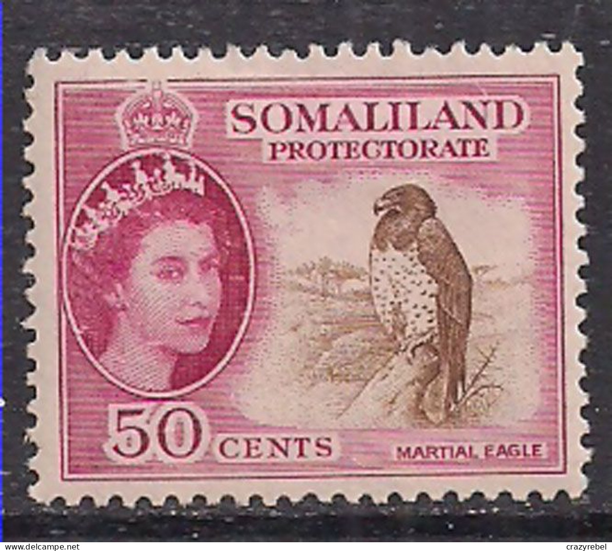 Somaliland 1953 QE2 50c Martial Eagle  MH SG 143  ( L515 ) - Somaliland (Protettorato ...-1959)