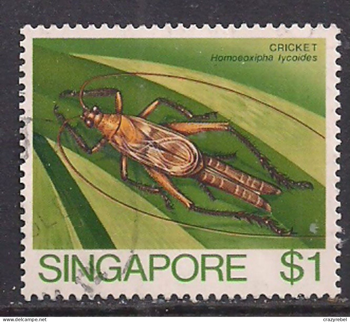 Singapore 1985-89 QE2 $1 Cricket SG 499 Used ( B272 ) - Singapore (...-1959)