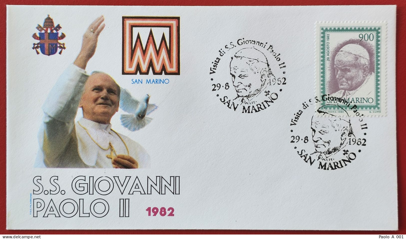 SAN MARINO 1982 VISITA PAPA GIOVANNI PAOLO II VISIT POPE JOHN PAUL II - Covers & Documents