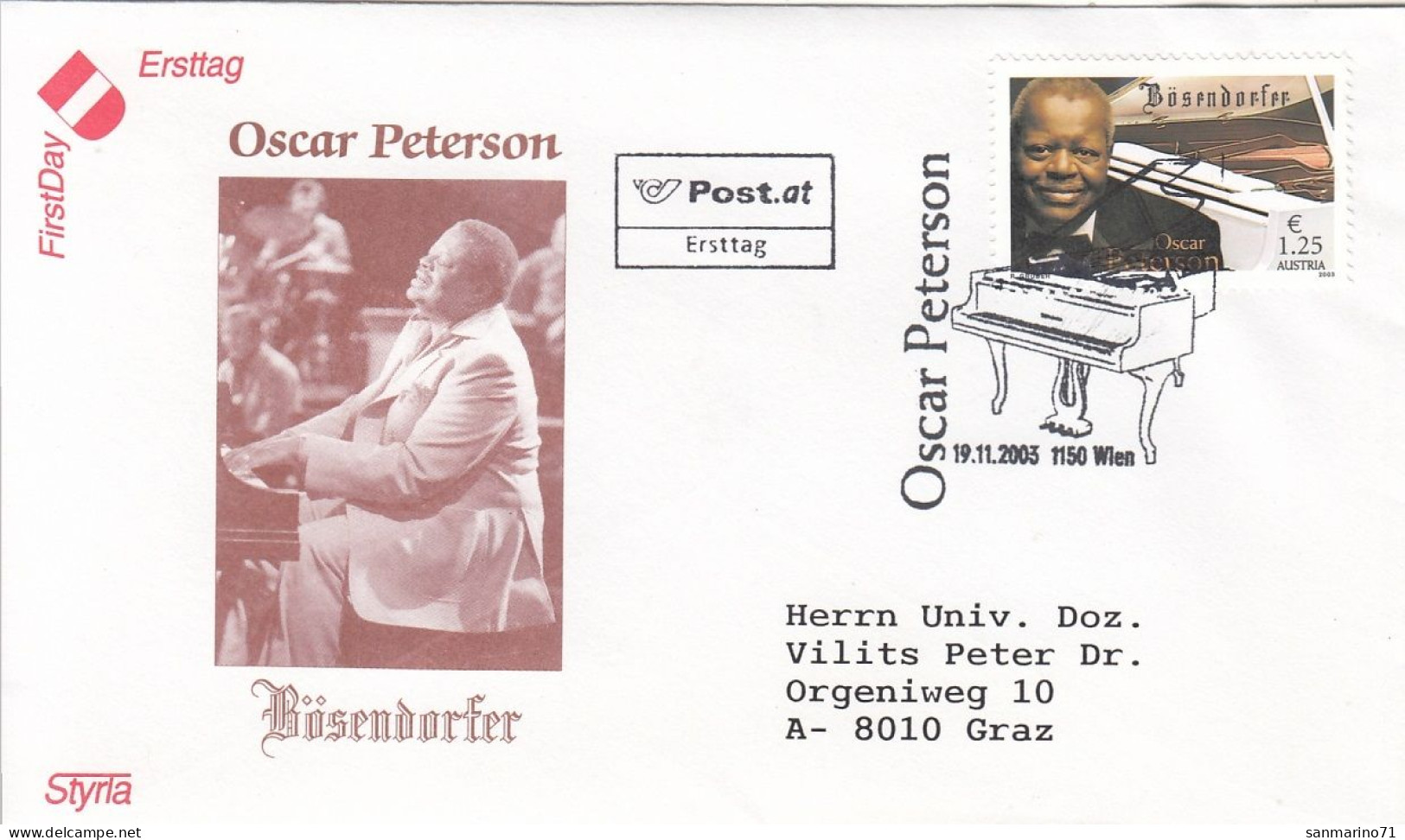 FDC AUSTRIA 2452 - Cantantes