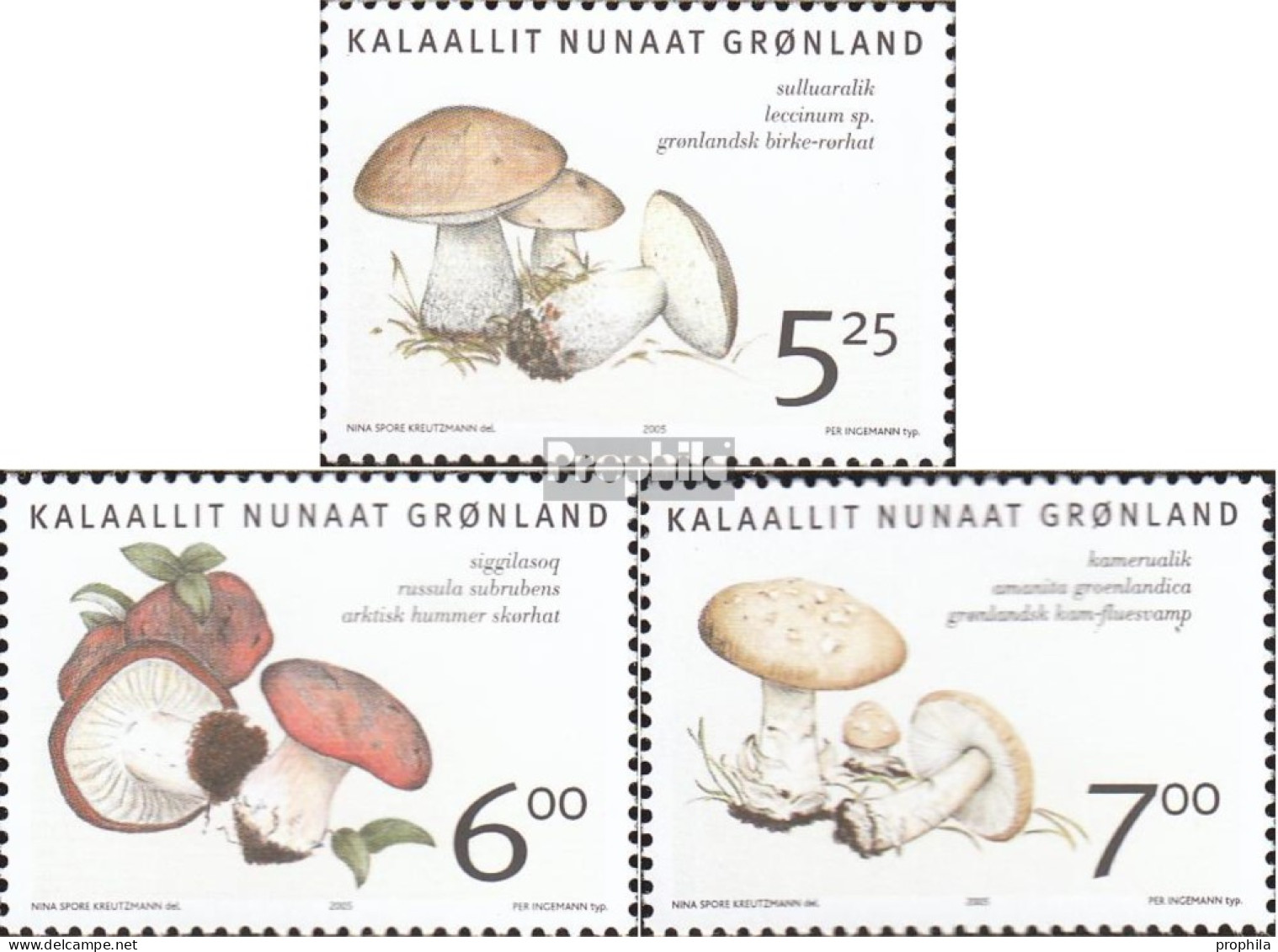 Dänemark - Grönland 431-433 (kompl.Ausg.) Postfrisch 2005 Einheimische Speisepilze - Nuovi