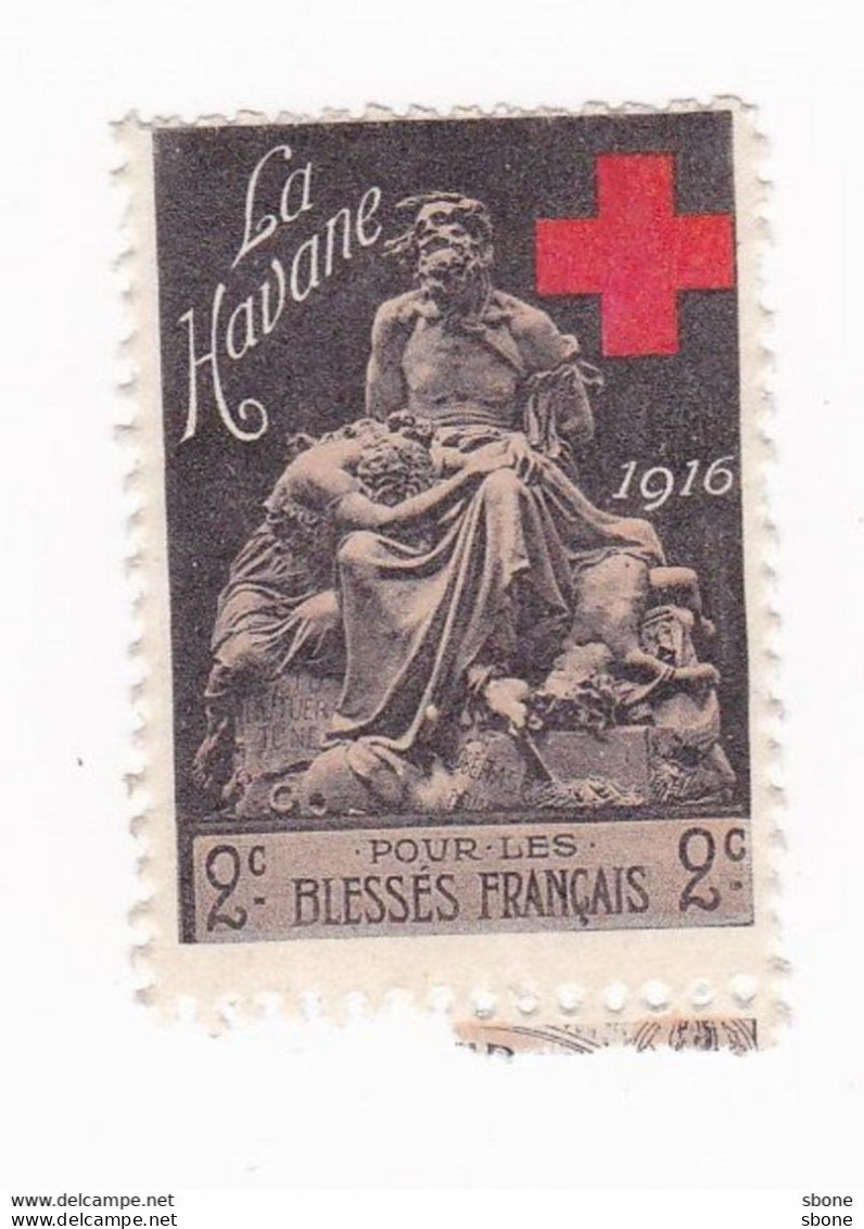 Vignette Militaire Delandre - Croix Rouge - La Havane - Rode Kruis