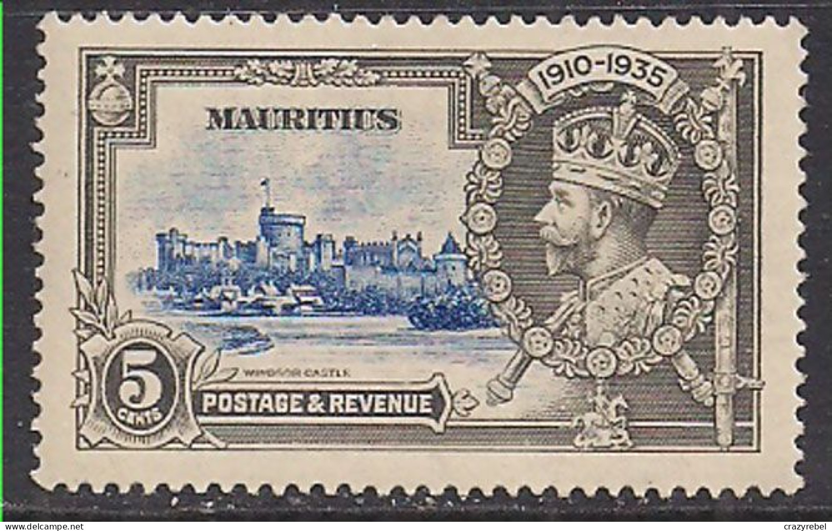 Mauritius 1935 KGV 5c Silver Jubilee MNH SG 245 ( G43 ) - Maurice (1968-...)