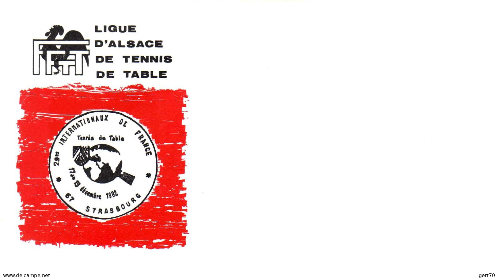 France 1982, Mint Cover / Enveloppe Vierge / French Open / Strasbourg - Tischtennis