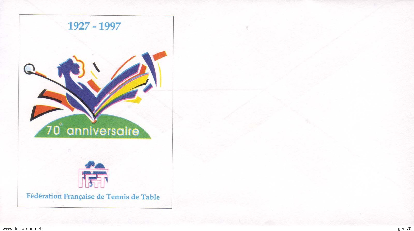 France 1997, Mint Cover / Enveloppe Vierge / 70th Anniversary Of The French TTA - Tafeltennis