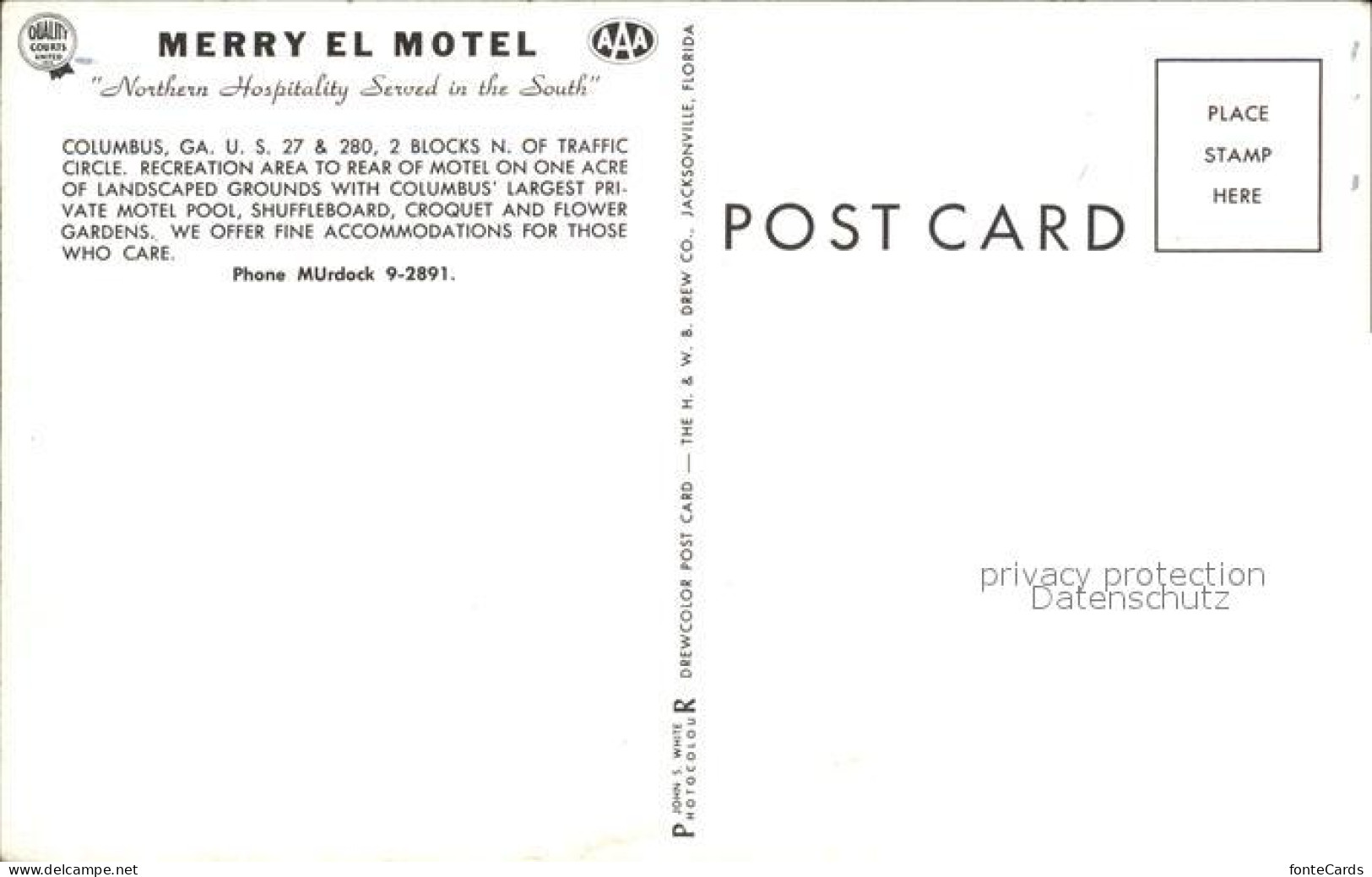 72132705 Columbus_Georgia Merry El Motel  - Altri & Non Classificati