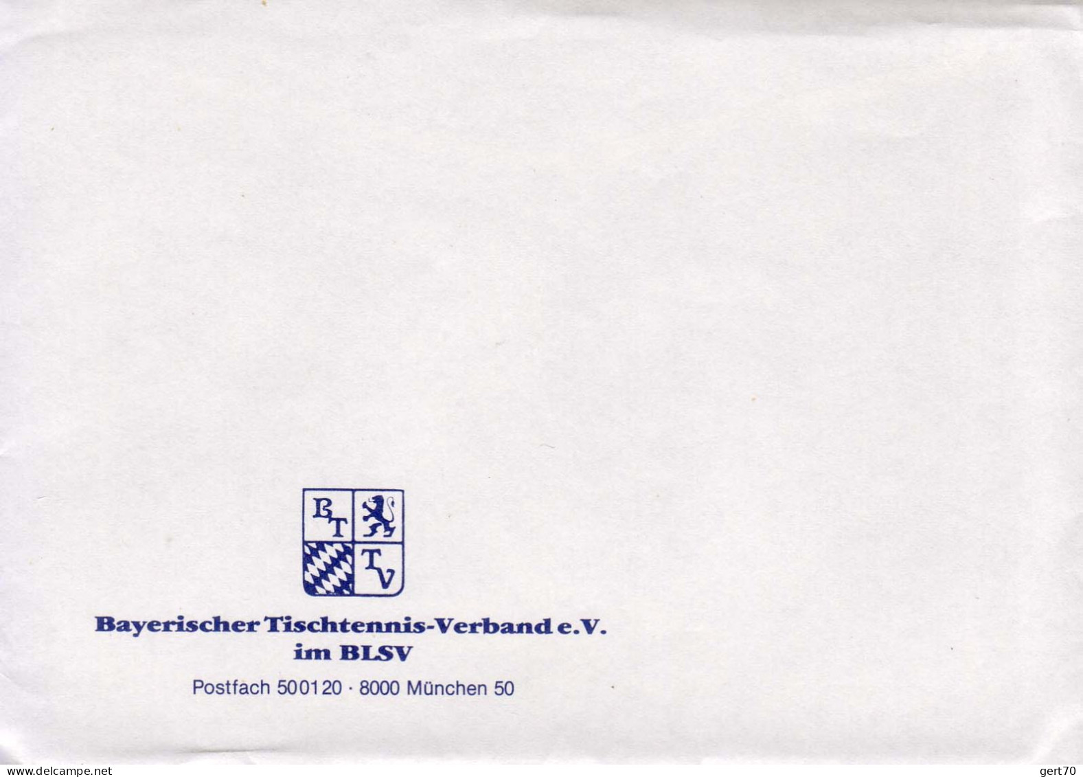 Germany / Allemagne, Mint Cover + Postcard / Enveloppe Vierge + Carte Postale / Bayerischer TTV - Tenis De Mesa