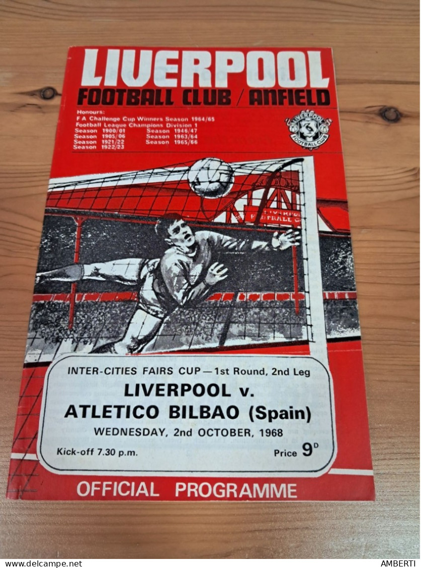 Liverpool  Ath Bilbao  (programa Copa Ferias 68/69) - Bücher