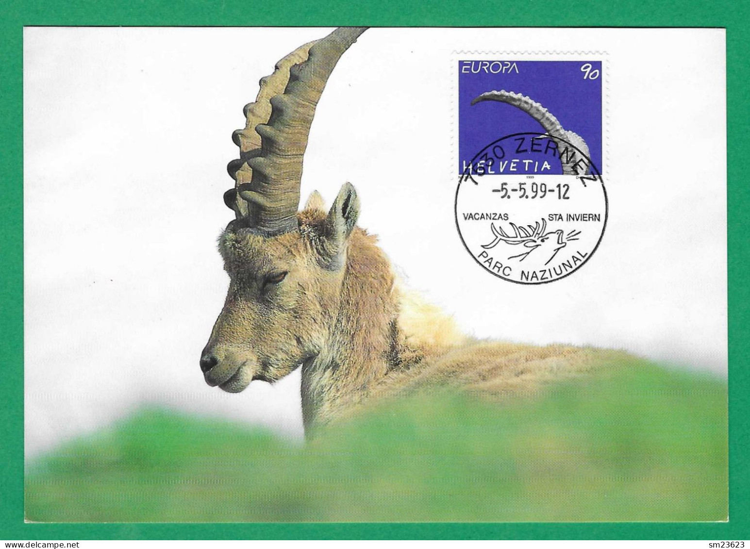 Schweiz / Helvetia 1999  Mi.Nr. 1685 , EUROPA CEPT  Natur- Und Nationalparks - Maximum Card - ZERNEZ -5.-5.99 - 1999