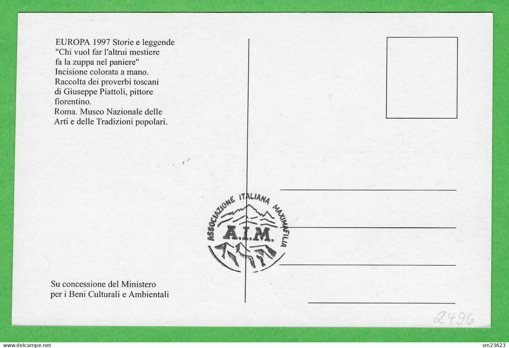 Italien / Italia 1997 Mi.Nr. 2496 , EUROPA CEPT Sagen Und Legenden - Maximum Card - Giorno Di Emissione -5.-5.97 - 1997