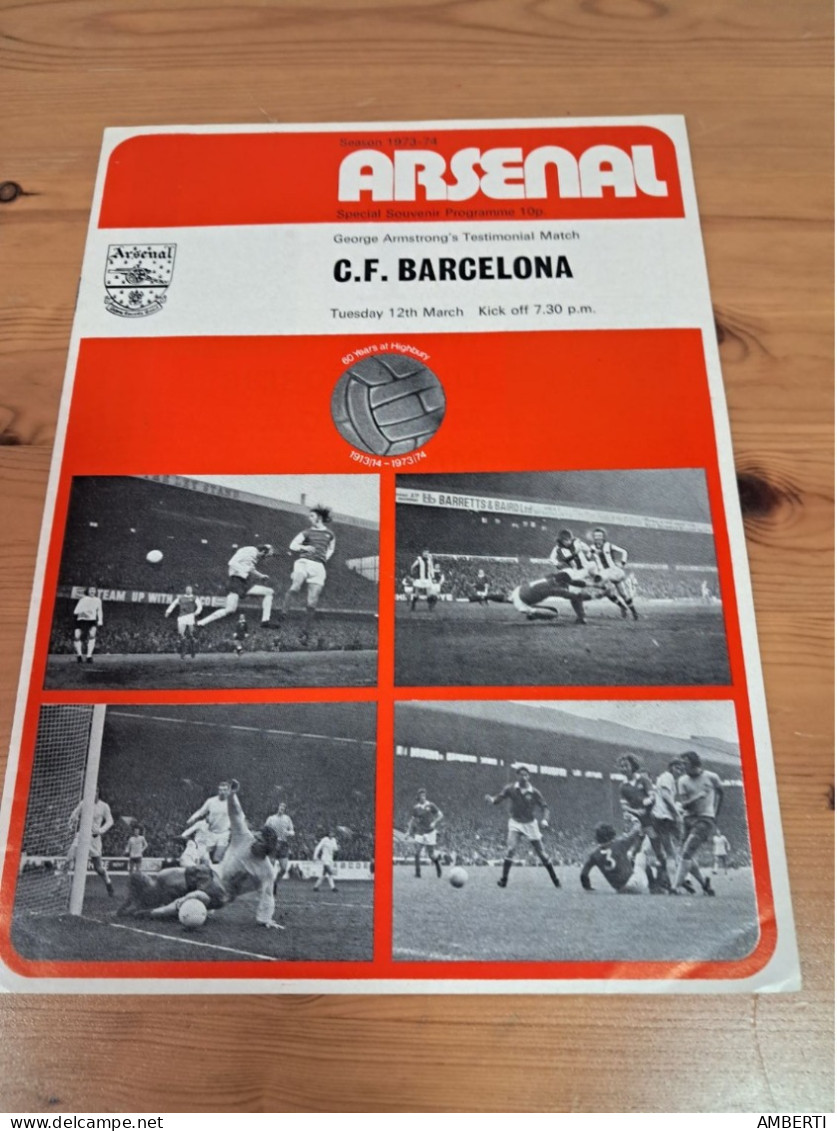 Programa Partido Arsenal-FC Barcelona 1974 - Boeken