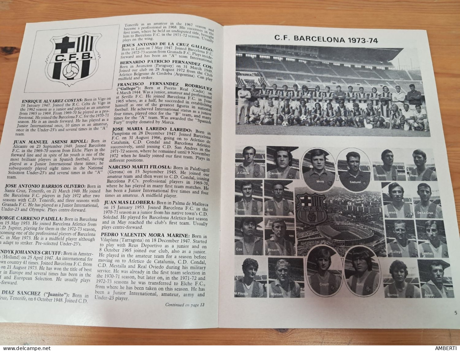 Programa Partido Arsenal-FC Barcelona 1974 - Libros