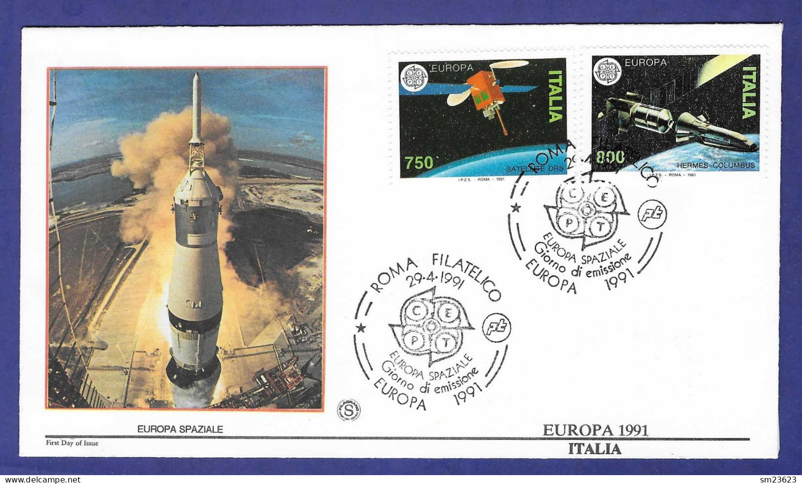 Italien / Italia 1991  Mi.Nr. 2180 / 2181 , EUROPA CEPT - Europäische Weltraumfahrt - FDC Roma 29.4.1991 - 1991