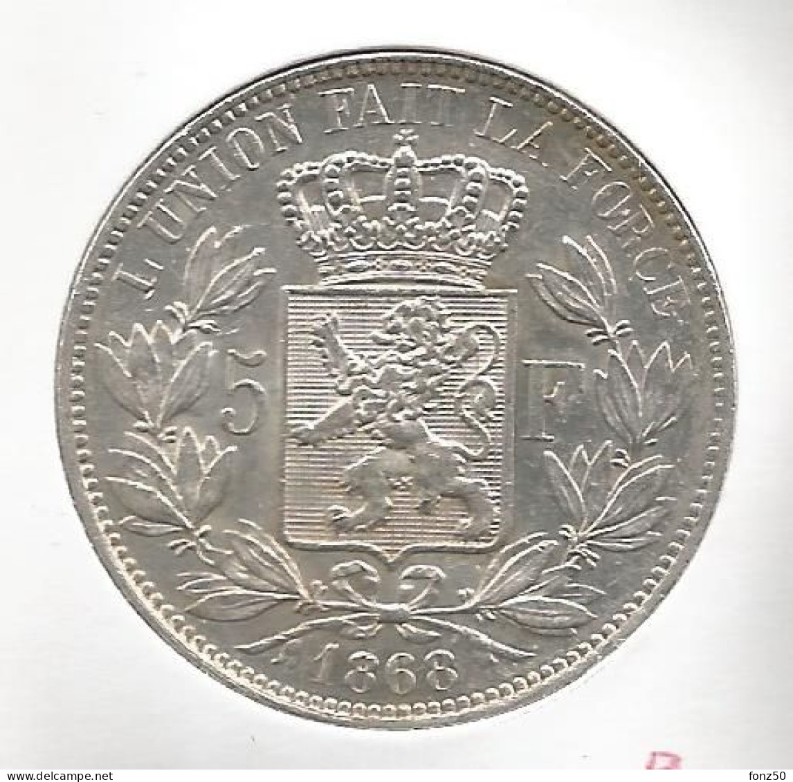 LEOPOLD II * 5 Frank1868 * Prachtig * Nr 12547 - 5 Frank