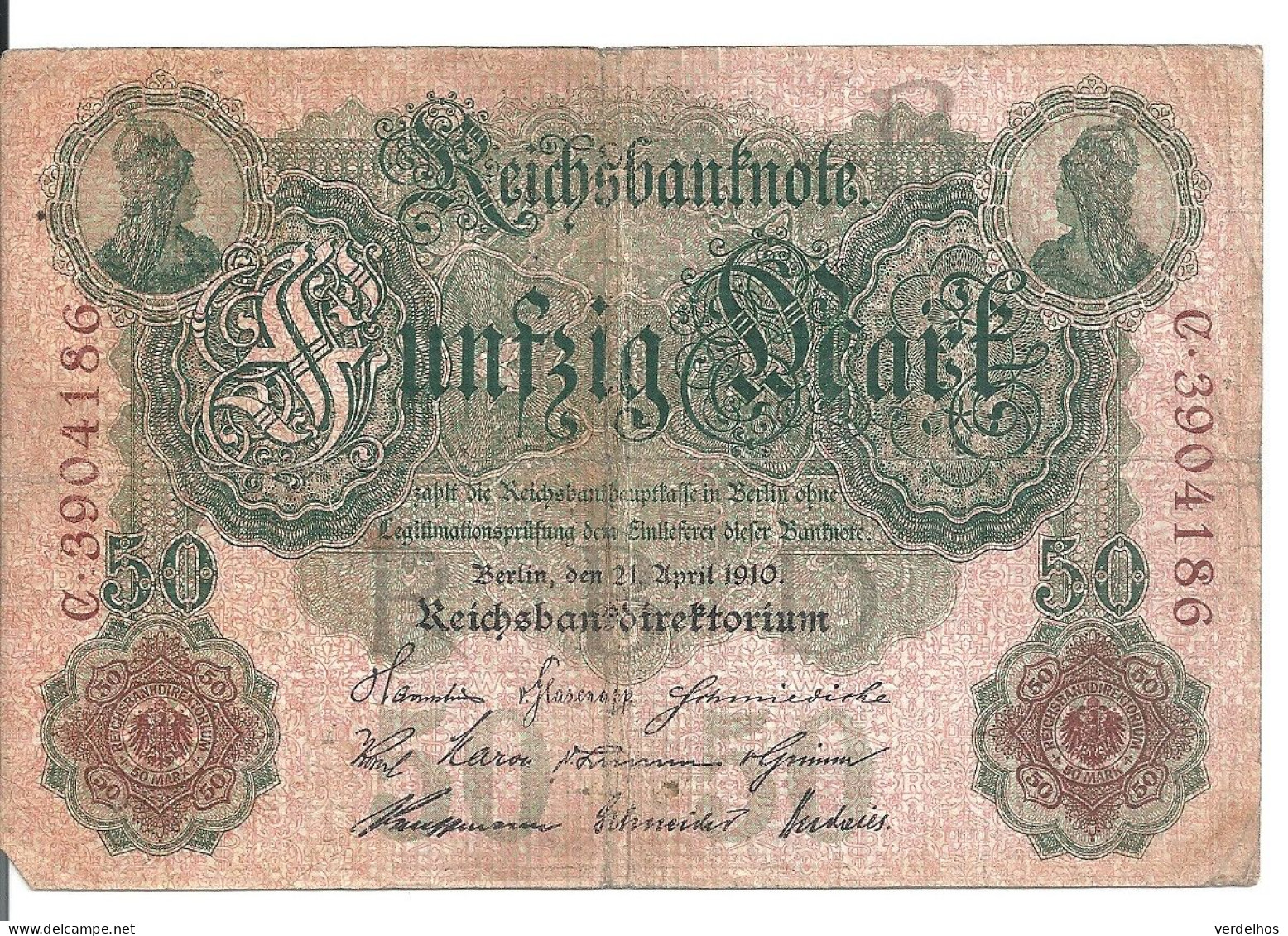 ALLEMAGNE 50 MARK 1910 VF P 41 - 50 Mark