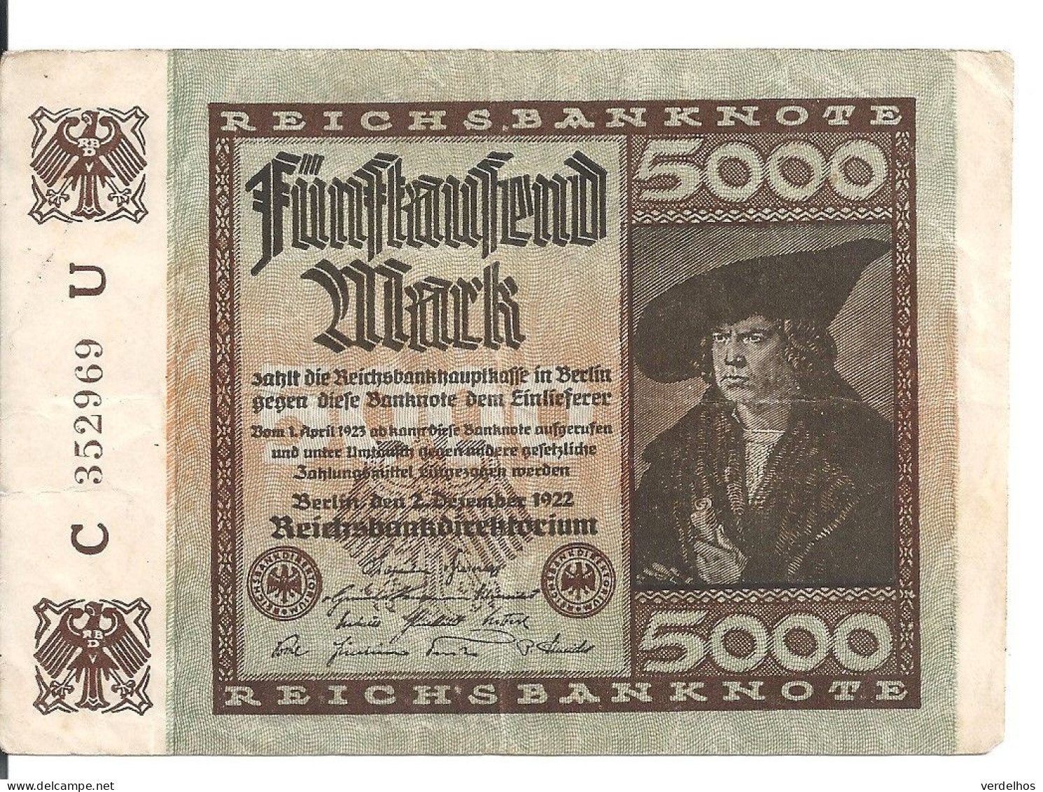 ALLEMAGNE 5000 MARK 1922 VF P 81 - 5000 Mark