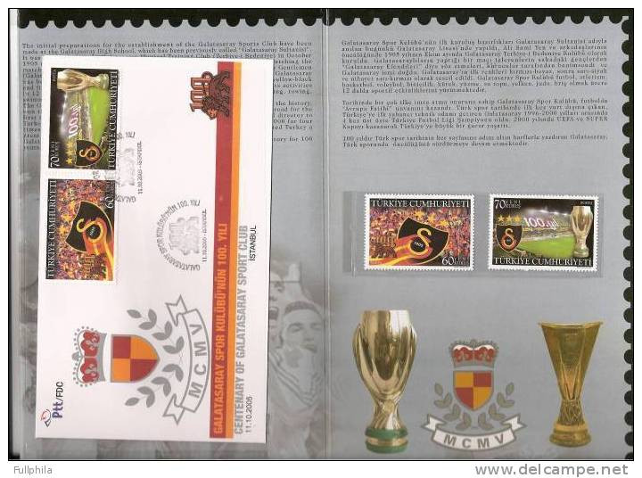 2005 TURKEY THE CENTENARY OF THE GALATASARAY SPORTS CLUB SPECIAL FOLDER (PORTFOLIO) - Nuovi