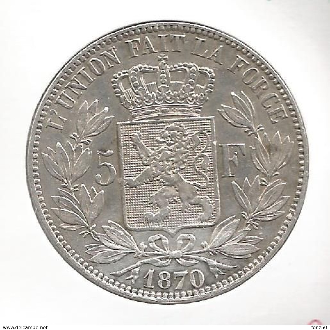 LEOPOLD II * 5 Frank1869 * Prachtig * Nr 12553 - 5 Frank